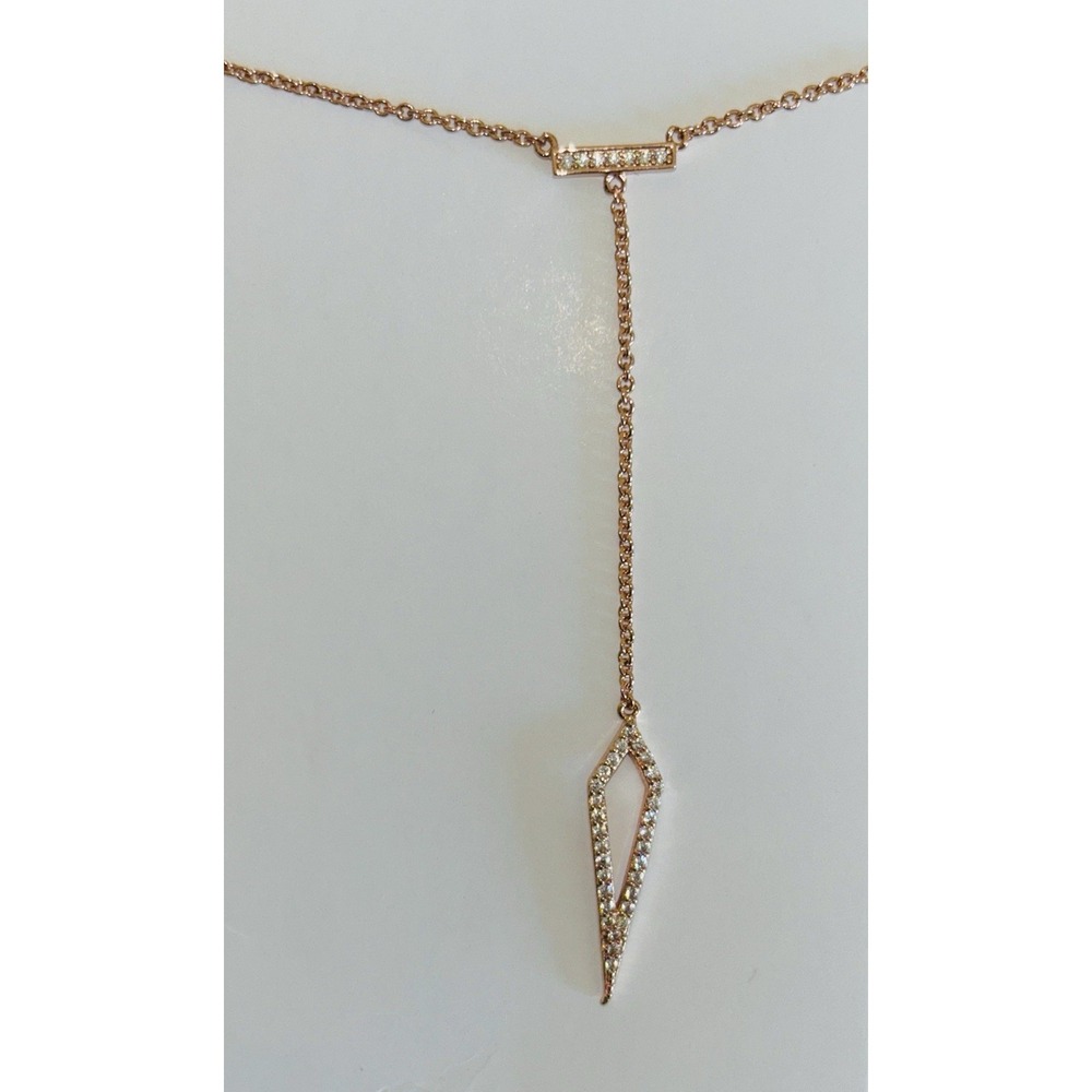 NWOT Rose Gold Tone Arrow Drop Elegant Made With‎ Swarovski Crystal Necklace NEW